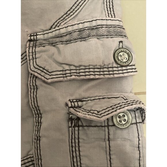 Buckle Black Standard Fit Cargo Shorts Mens 27W 23L Gray Chambray Magic Outdoors - Picture 8 of 13